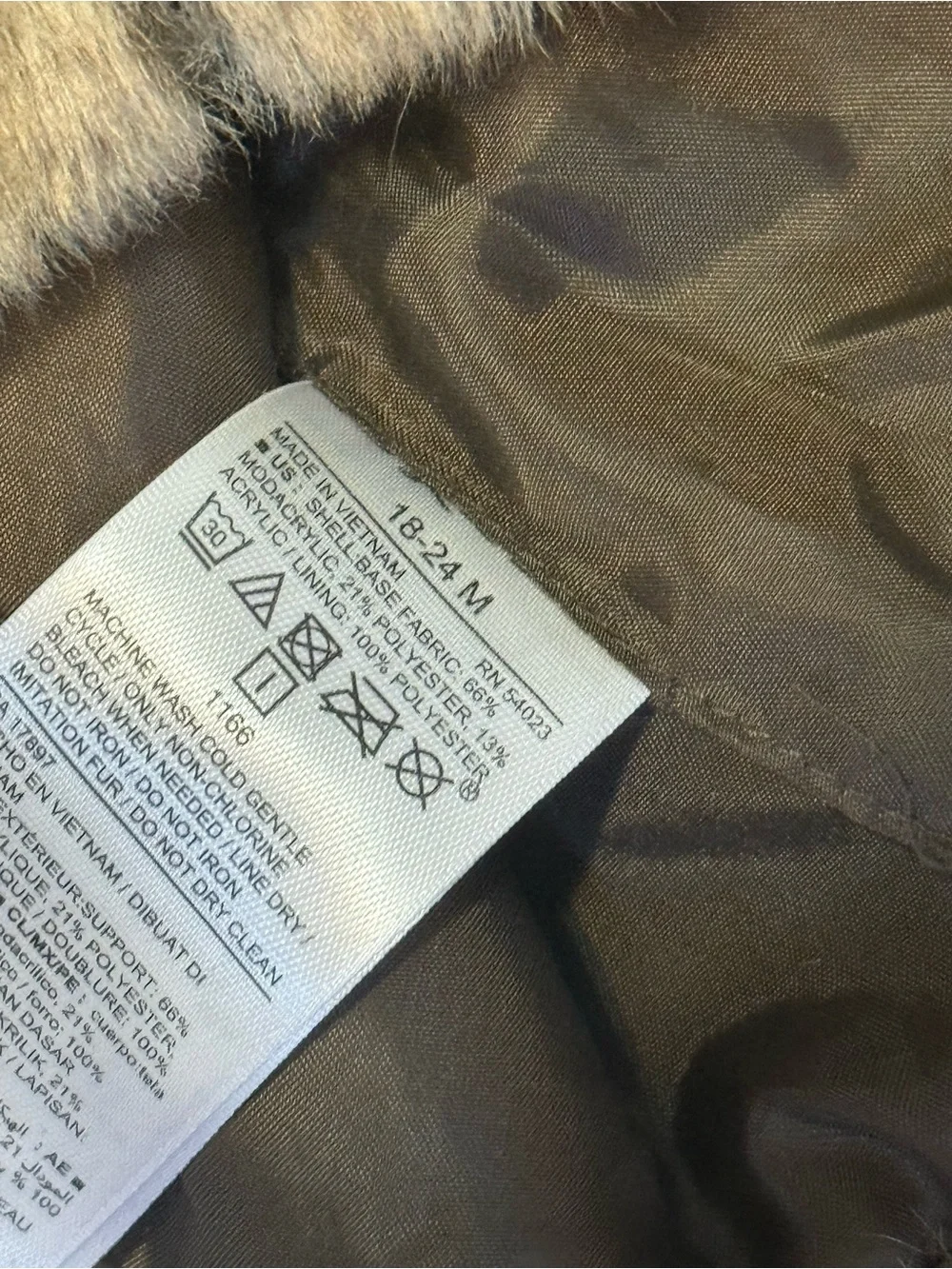 Old Navy Kids Brown Faux Fur Button Vest